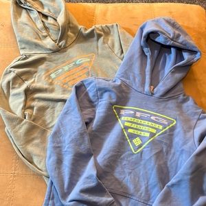 2 Columbia boys, large fishing, PFG hoodie